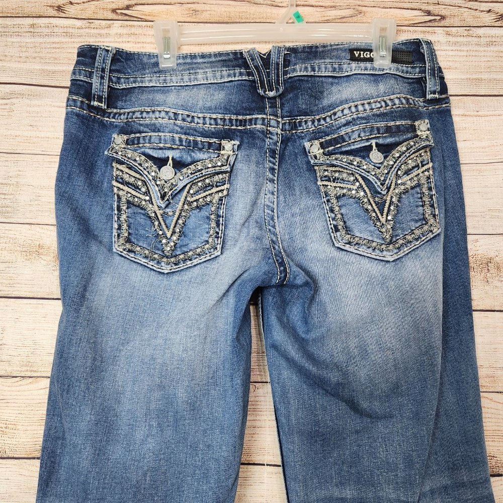 Vigoss The New York Capri Jeans Women's Size 11/12 Embellished Pockets Flaps - Picture 8 of 15